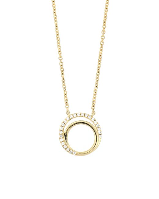 Bony Levy Metallic 18k Gold Diamond Double Circle Pendant Necklace