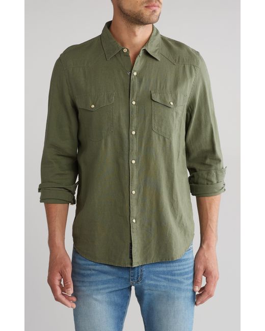 Lucky Brand Green Santa Fe Linen Shirt for men