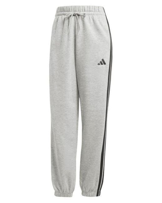 Adidas Black 3-Stripes Fleece Sweatpants