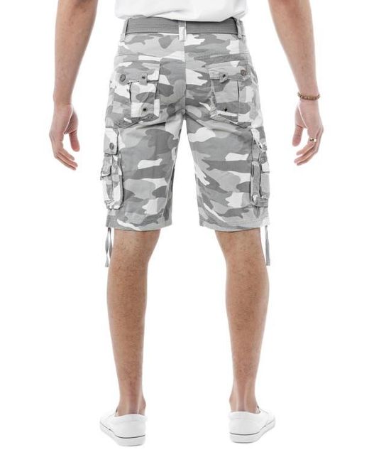 Xray Jeans Blue Belted Cotton Cargo Shorts for men