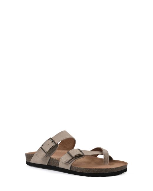 White Mountain Brown Gracie Double Buckle Sandal