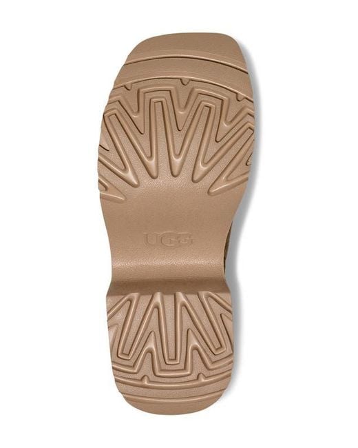 Ugg Brown New Heights Platform Slide Sandal