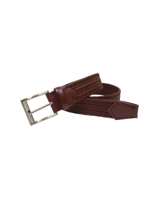 Boconi Brown 35mm Stretch Leather Braid Belt for men