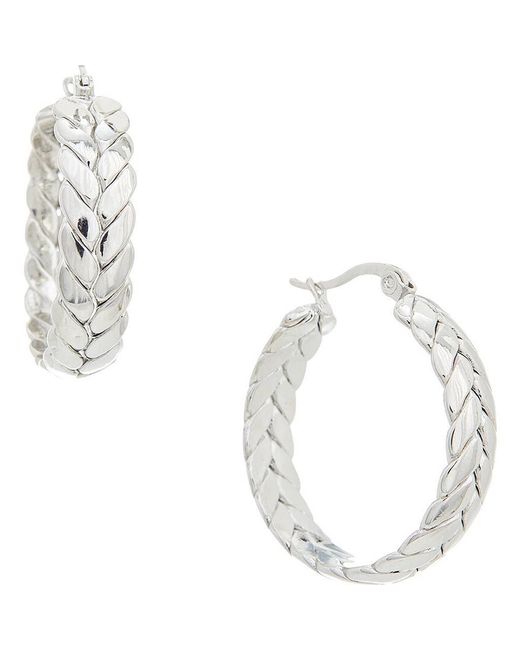 Juvell Metallic Braid Texture Hoop Earrings