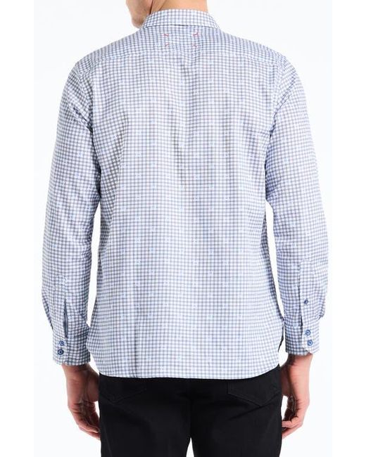 Robert Graham Blue Keith Long Sleeve Button-Up Shirt for men