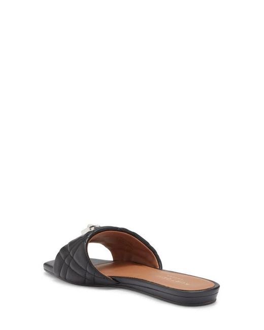Kurt Geiger Black Brixton Quilted Slide Sandal