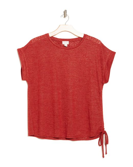Caslon Red Ruched T-shirt