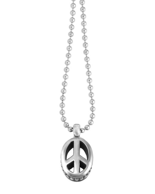 Lagos Metallic Sterling Silver Peace Sign Pendant Necklace