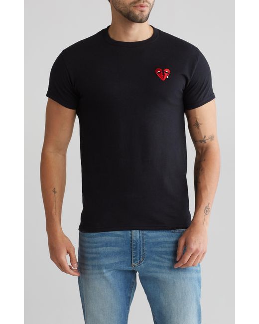 Riot Society Black Broken Heart Eyes Cotton Graphic T-shirt for men