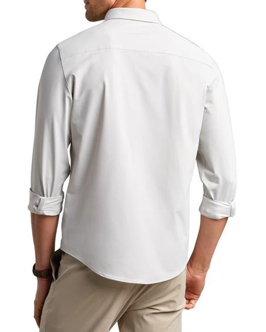 Rhone Gray Commuter Classic Fit Stretch Button-Up Shirt for men
