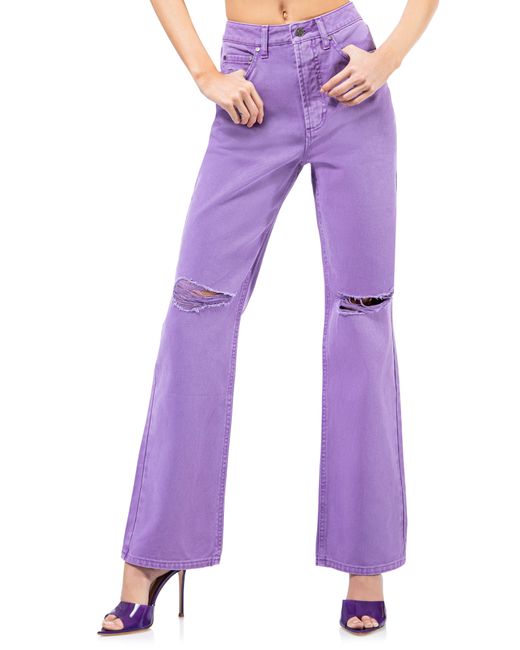 AFRM Purple Oden Ripped High Waist Wide Leg Jeans
