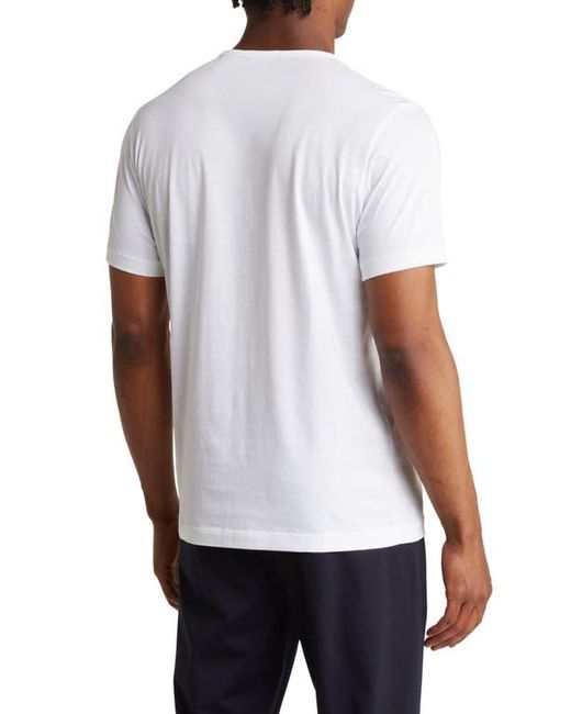 Theory White Precise Crewneck Cotton Pocket Tee for men
