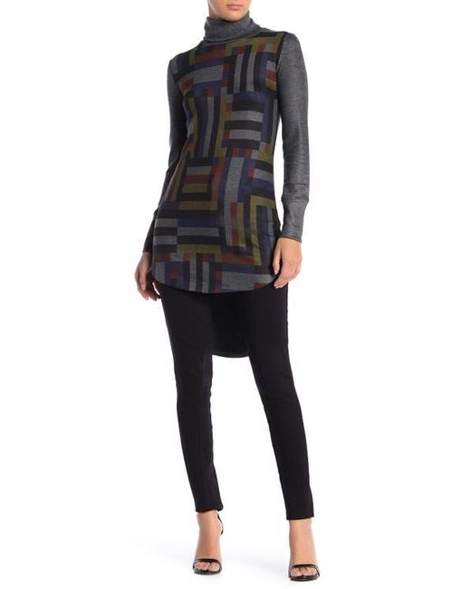 Go Couture Black Turtleneck High-Low Tunic Sweater
