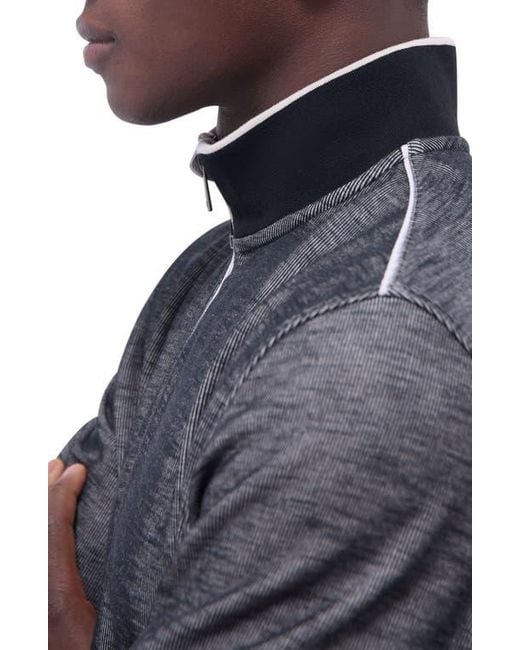 Bugatchi Blue Quarter Zip Performance Pullover for men