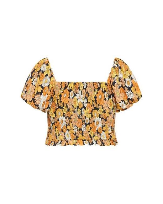 City Chic Blue Naomi Smocked Off The Shoulder Top
