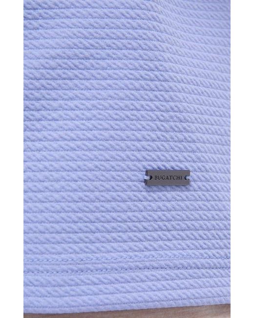 Bugatchi Blue Waffle Knit Quarter Zip Performance Pullover for men