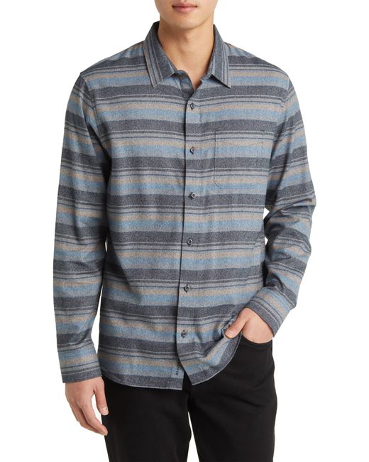 Travis Mathew Gray Cloud Flannel Button-up Shirt for men