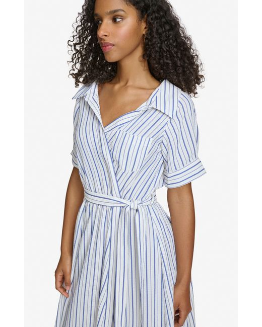 Calvin Klein Multicolor Stripe Gauze Shirtdress