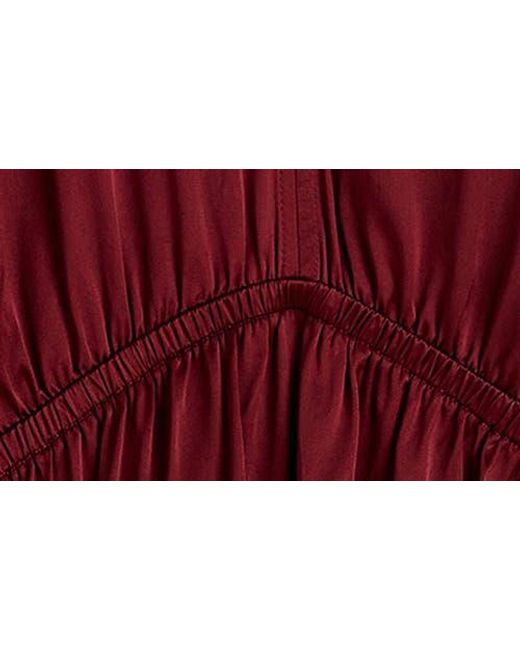Madewell Shirred Puff Sleeve Satin Top