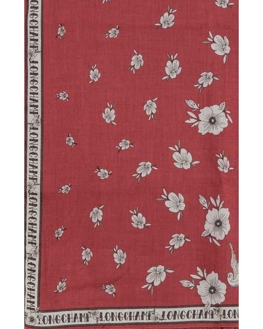 Longchamp Red Print Scarf