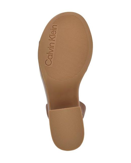 Calvin Klein Brown Summer Ankle Strap Platform Sandal