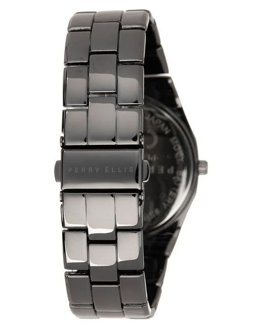 Perry Ellis Gray Slim Diamond Bracelet Watch, 40Mm for men