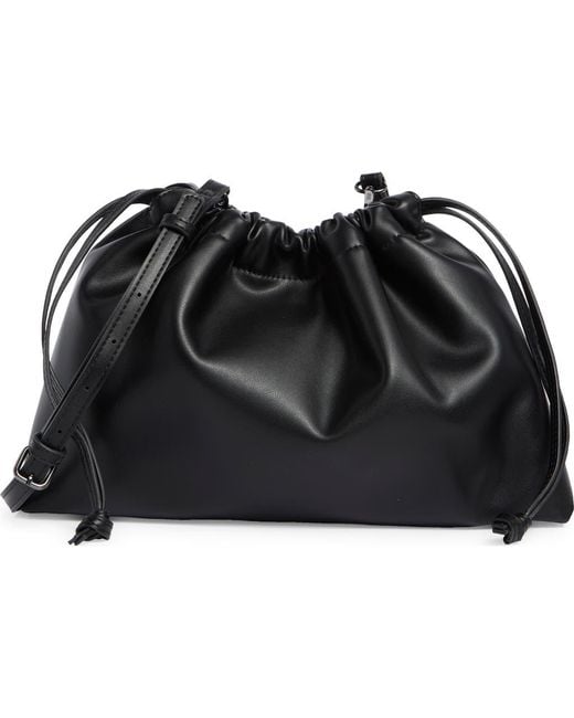 BCBGMAXAZRIA Black Drawstring Clutch