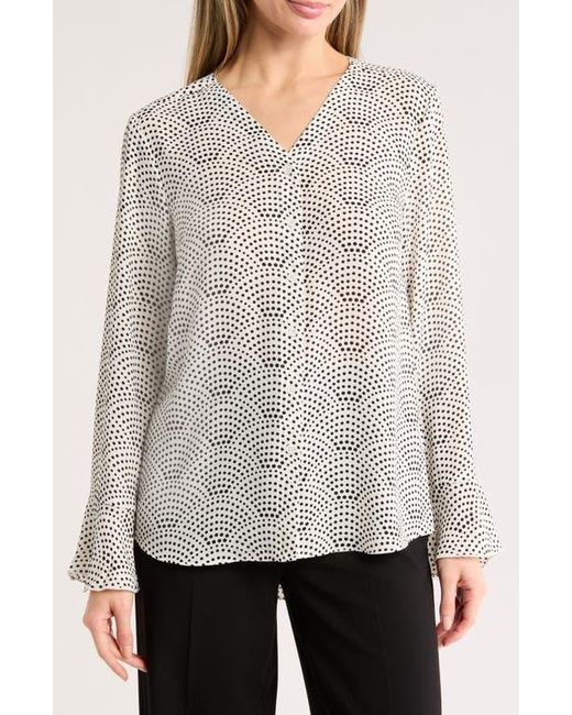 Tahari Gray Long Sleeve Button-Up Top