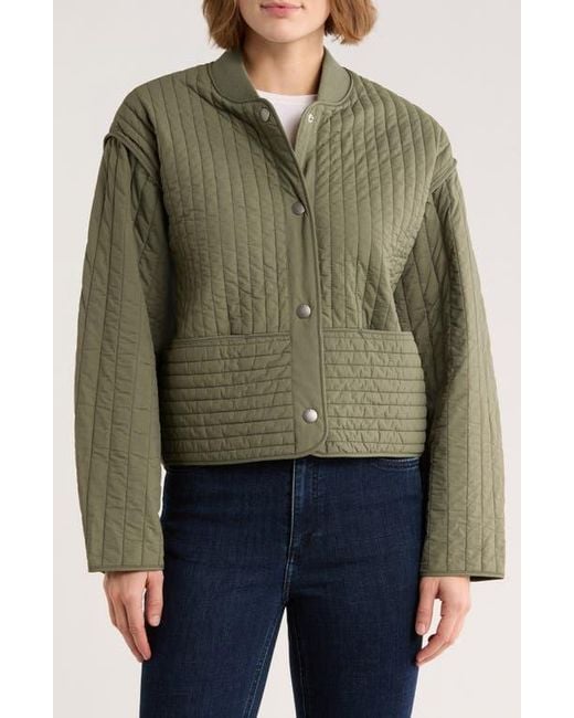 Rag & Bone Green Bobbi Cropped Quilted Jacket