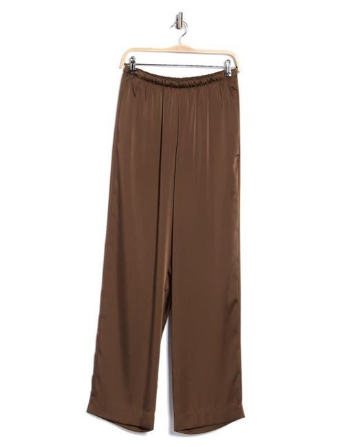 Vince Brown Satin Pull-On Pants