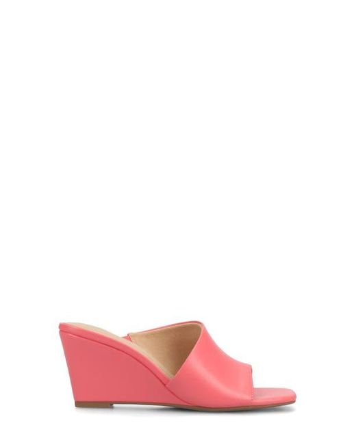 Journee Collection Pink Clementine Wedge D'Orsay Sandal