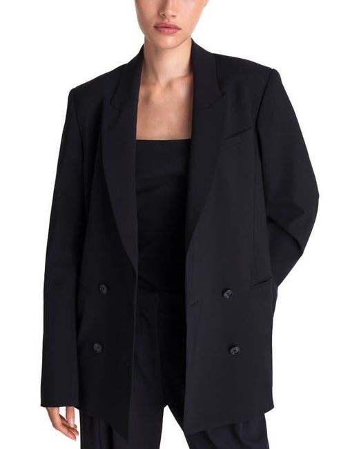 Twp Black Tabitha Double Breasted Stretch Blazer