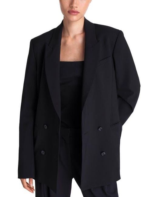 Twp Black Tabitha Double Breasted Stretch Blazer