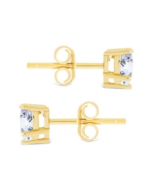 Sterling Forever Metallic Cubic Zirconia Heart Stud Earrings