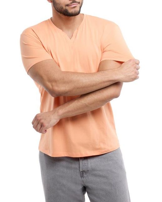 Xray Jeans Blue Split Neck Cotton T-Shirt for men