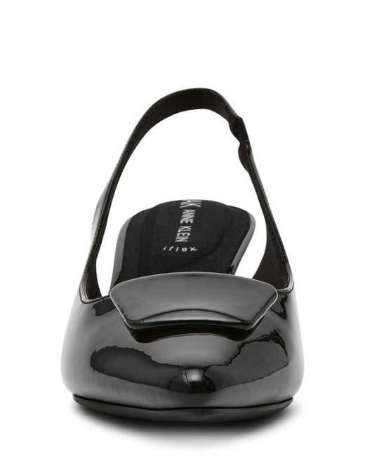 Anne Klein Black Izanda Pointed Toe Slingback Pump