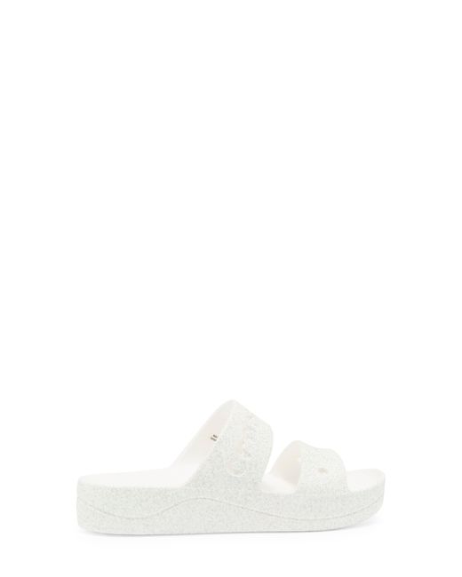 CROCSTM White Baya Platform Glitter Sandal
