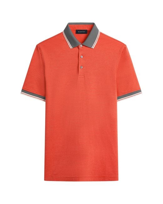 Bugatchi Red Stripe Tipped Polo for men