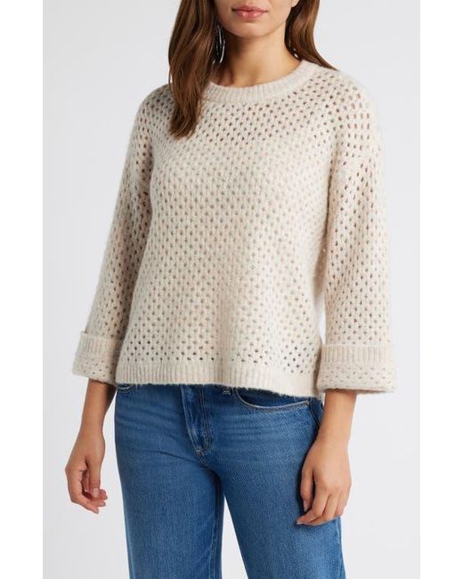 Wit & Wisdom Natural Open Stitch Cuffed Sweater