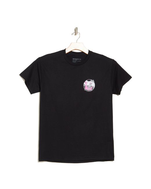 Retrofit Black All Washed Up Cotton Graphic T-shirt for men
