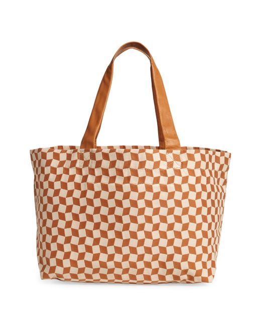 Madewell Brown Large Check Tote