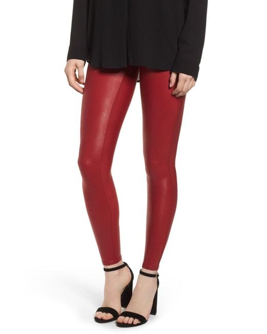 Spanx (r) Faux Leather Leggings in Red