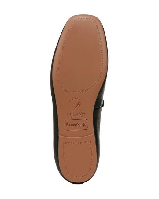 Franco Sarto Black Square-Toe Faux Leather Ballet Flats