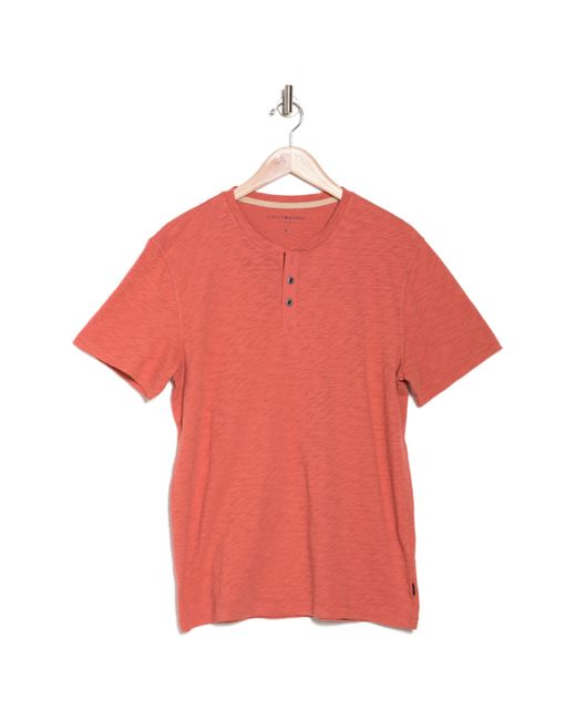 Lucky Brand Red Short Sleeve Cotton Club Henley for men