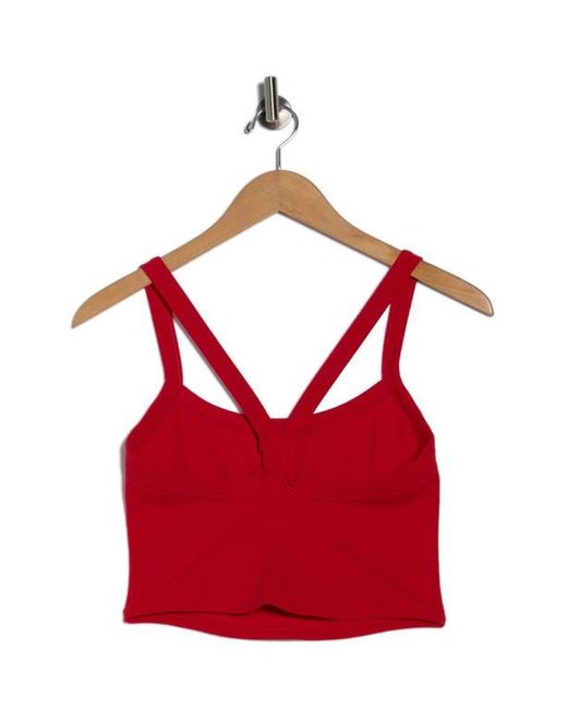 Free People Red Fp Movement All Clear Rib Crop Camisole