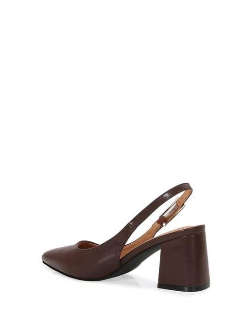 BERNESS Brown Pointed Toe Slingback Pump
