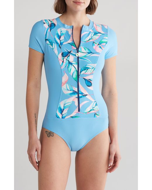 Next Blue Dohney Zip-up One-piece Swimsuit