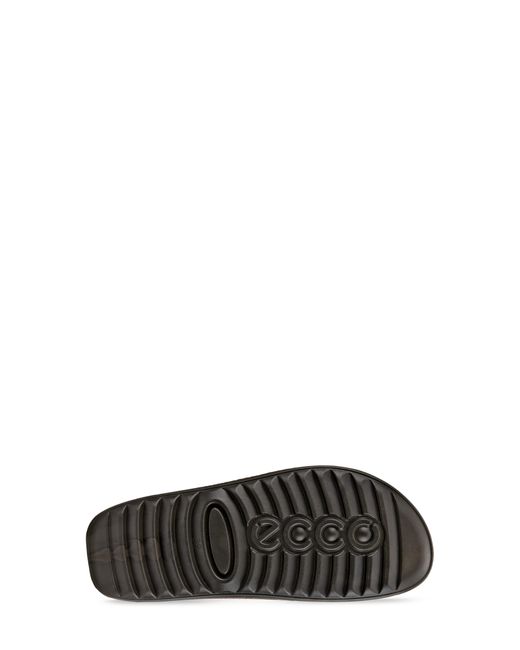 Ecco Brown Cozmo Croc Embossed Slide Sandal