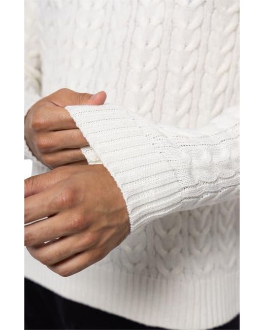 Xray Jeans White Cable Knit Turtleneck Sweater for men