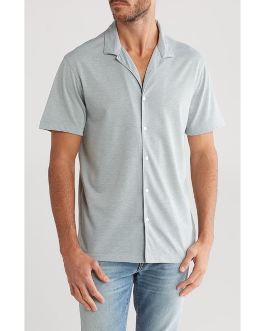 Joe's Jeans Gray Salerm Knit Short Sleeve Button-up Shirt for men